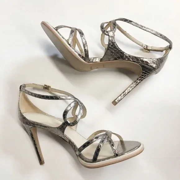 See By Chloe Snake Print High Heel Strappy Sandals - Picture 2 of 9